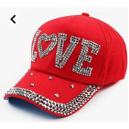 Rhinestone Designers Baseball Caps - Red