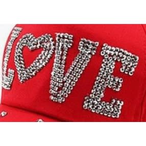 Rhinestone Designers Baseball Caps - Red