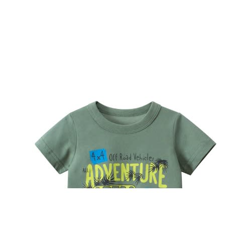 Adventure Print Boy Top- Green