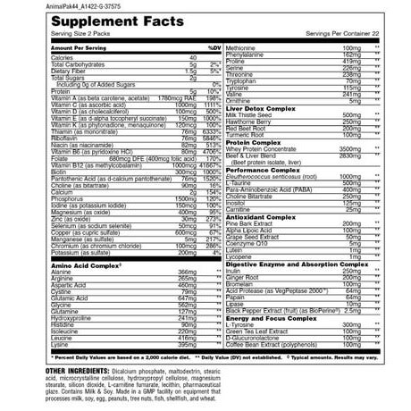 Animal Pak Pill Packs - 44 Packs