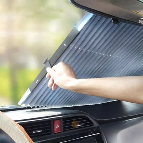 Retractable Windshield Sun Shade For Car Wireless Cellular Sun Visor Protector