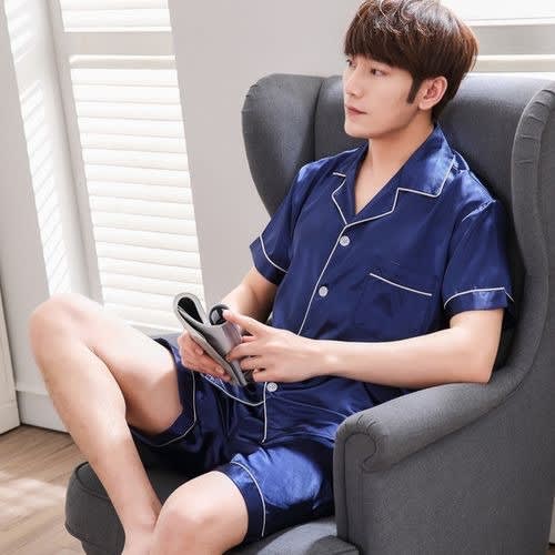 Silk Men Pyjamas - Short Sleeve And Short