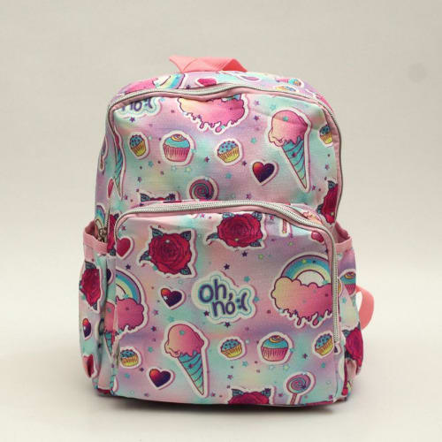 Cupcake Ice Cream Print Girls School Bag - 26cm*13cm*32cm