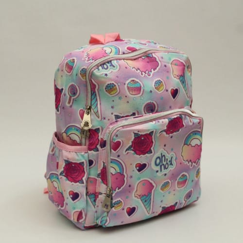 Cupcake Ice Cream Print Girls School Bag - 26cm*13cm*32cm