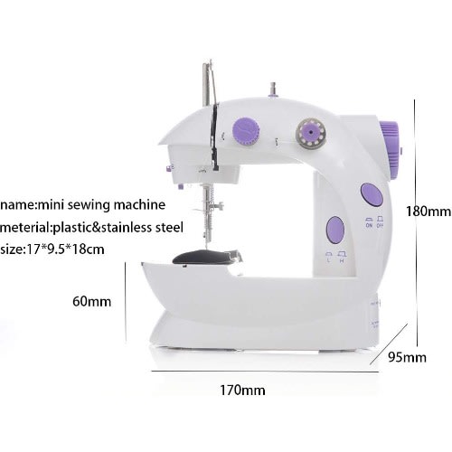 Muti-funciton Sewing Machine With Adjustable 2-speed Double Thread With Foot Pedal