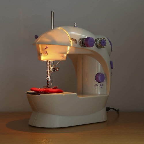 Muti-funciton Sewing Machine With Adjustable 2-speed Double Thread With Foot Pedal