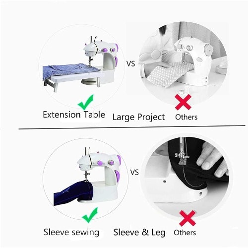 Portable Mini Electric Sewing Machine With Extension Sewing Board