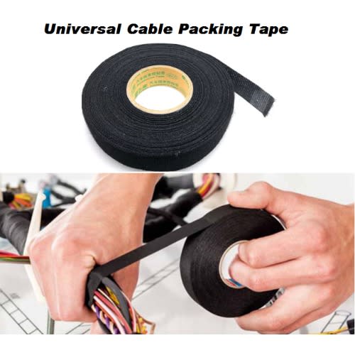 Black Color Auto Strong Adhesive Cloth Fabric Wiring Harness Tape For Vehicle Wires