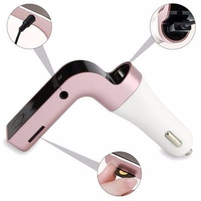 Car MP3 Player With Bluetooth Kit Radio - Pink