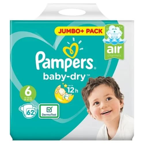 Baby Dry Diapers - Size 6 -62 Count
