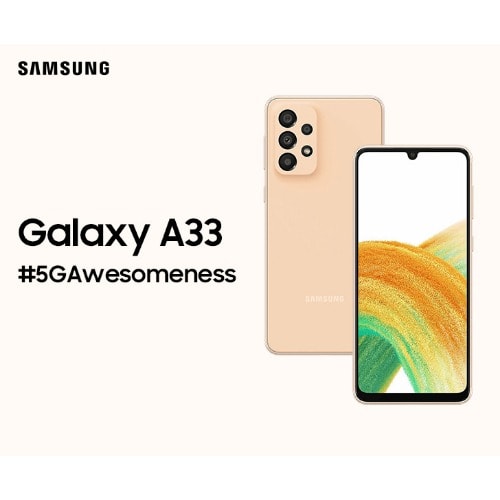 Galaxy A33 5G - 6.4"AMOLED - 128GB ROM - 6GB RAM - Dual SIM - Fingerprint - 5000mAh - Peach