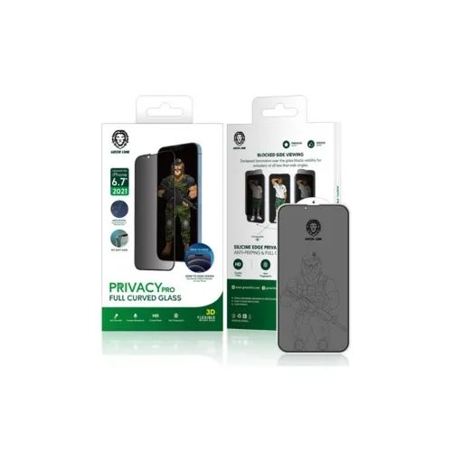 Green Lion 3d Silicone Privacy Glass Screen Protector For iPhone 13 / 13 Prmade Fro - 6.1