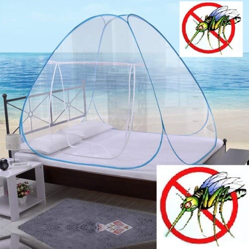 Mosquito Net Self Propping Foldable Protection Tent 4x6ft (150cm X 200cm) - White & Blue