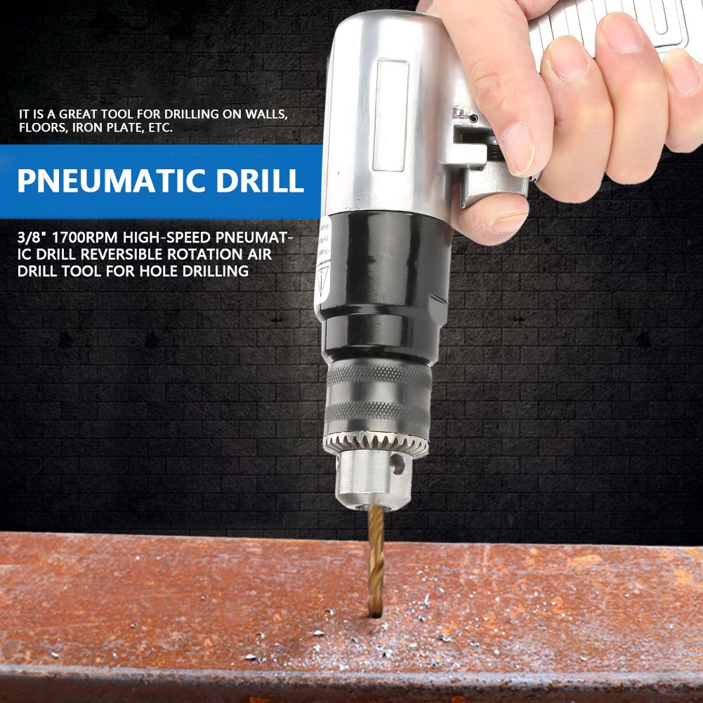 3/8" 1700rpm High-speed Pneumatic Drill Reversible Rotation