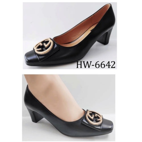 Ladies Leather Office Shoe - Black