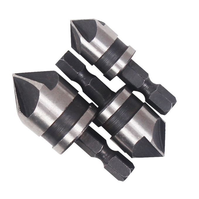 1/4"   12mm 16mm 19mm  Ountersink Power Drill Bit Bore Set For Wood  -Silver