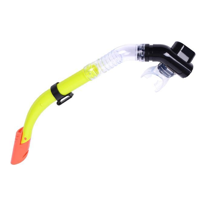 Semi Dry Snorkel, Snorkeling Diving Silicone Mouthpiece, Yellow
