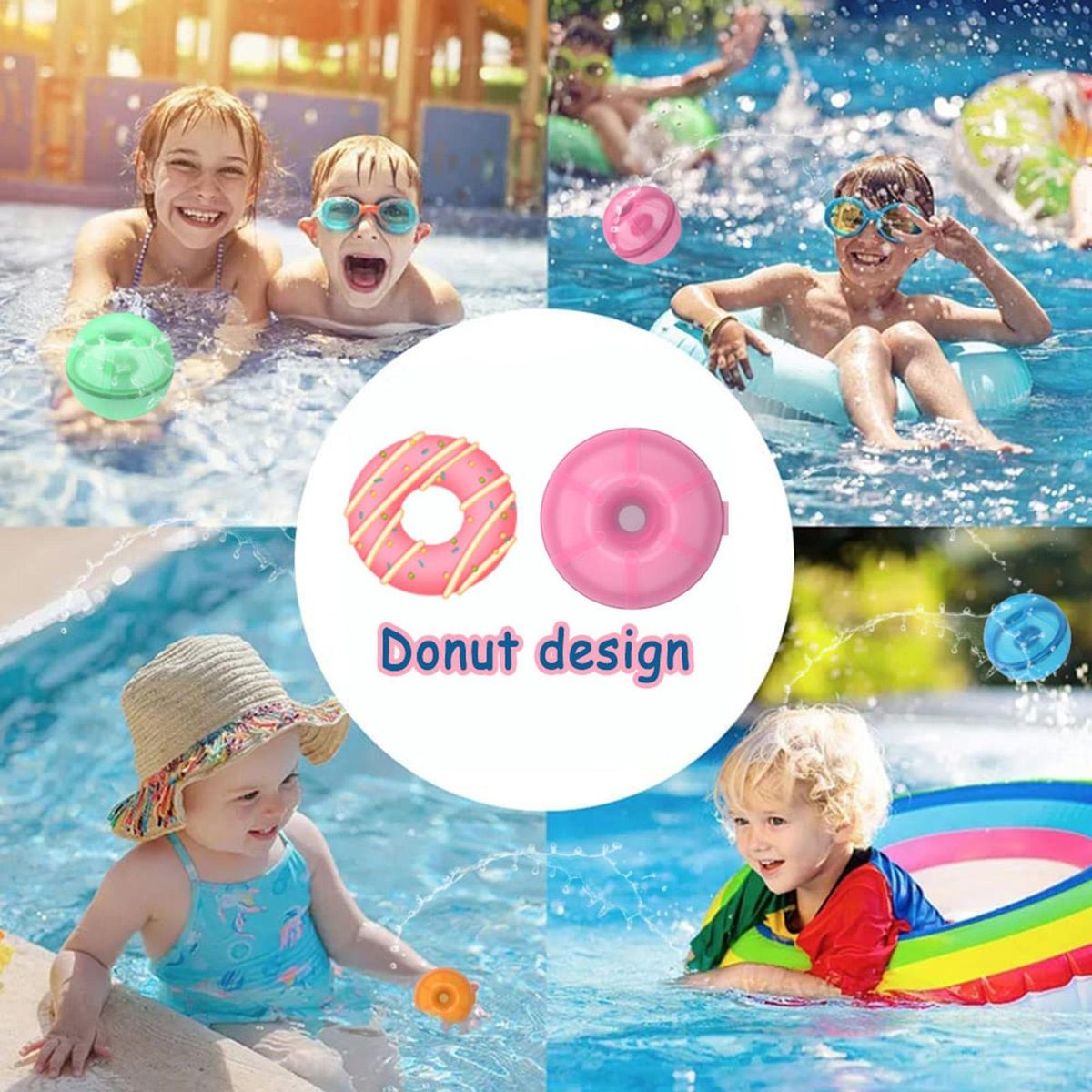 Silicone Water Battle Game Magnetic Pool Party Toy White