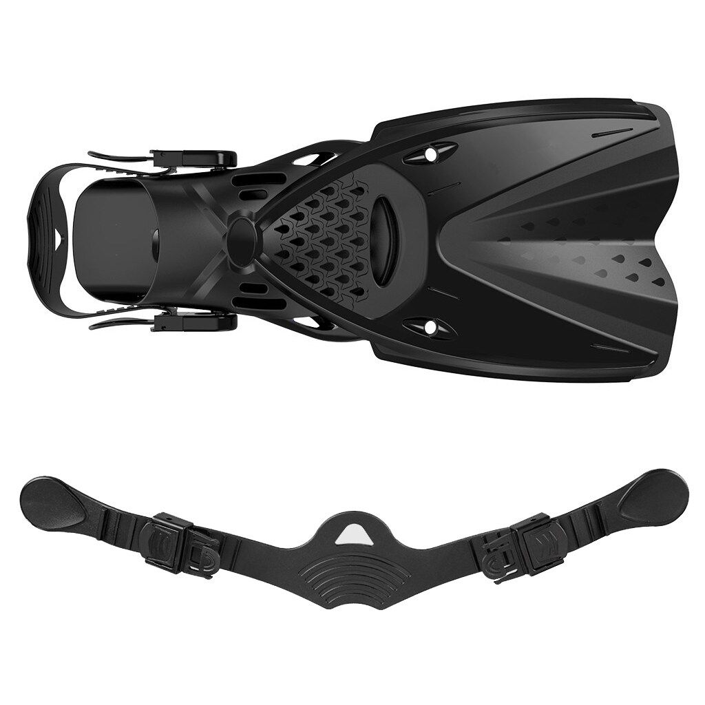 HHAOSPORT 3PCS/Set Snorkel Cover Swimming Glasses + Underwater Breathing Tube + Diving Fins Diving Black ML XL