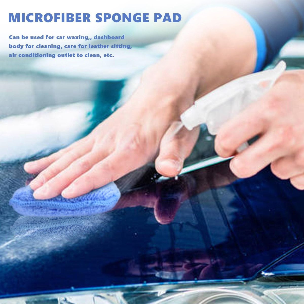 Microfiber Wax Applicator 12pcs Car Cleaning Polish Wax Foam Sponge Polishing Sponge Blue