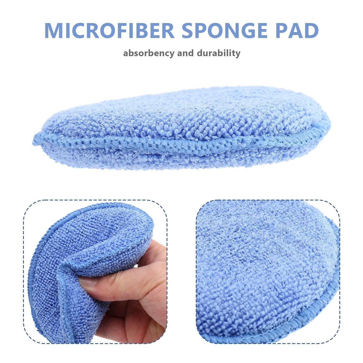 Microfiber Wax Applicator 12pcs Car Cleaning Polish Wax Foam Sponge Polishing Sponge Blue