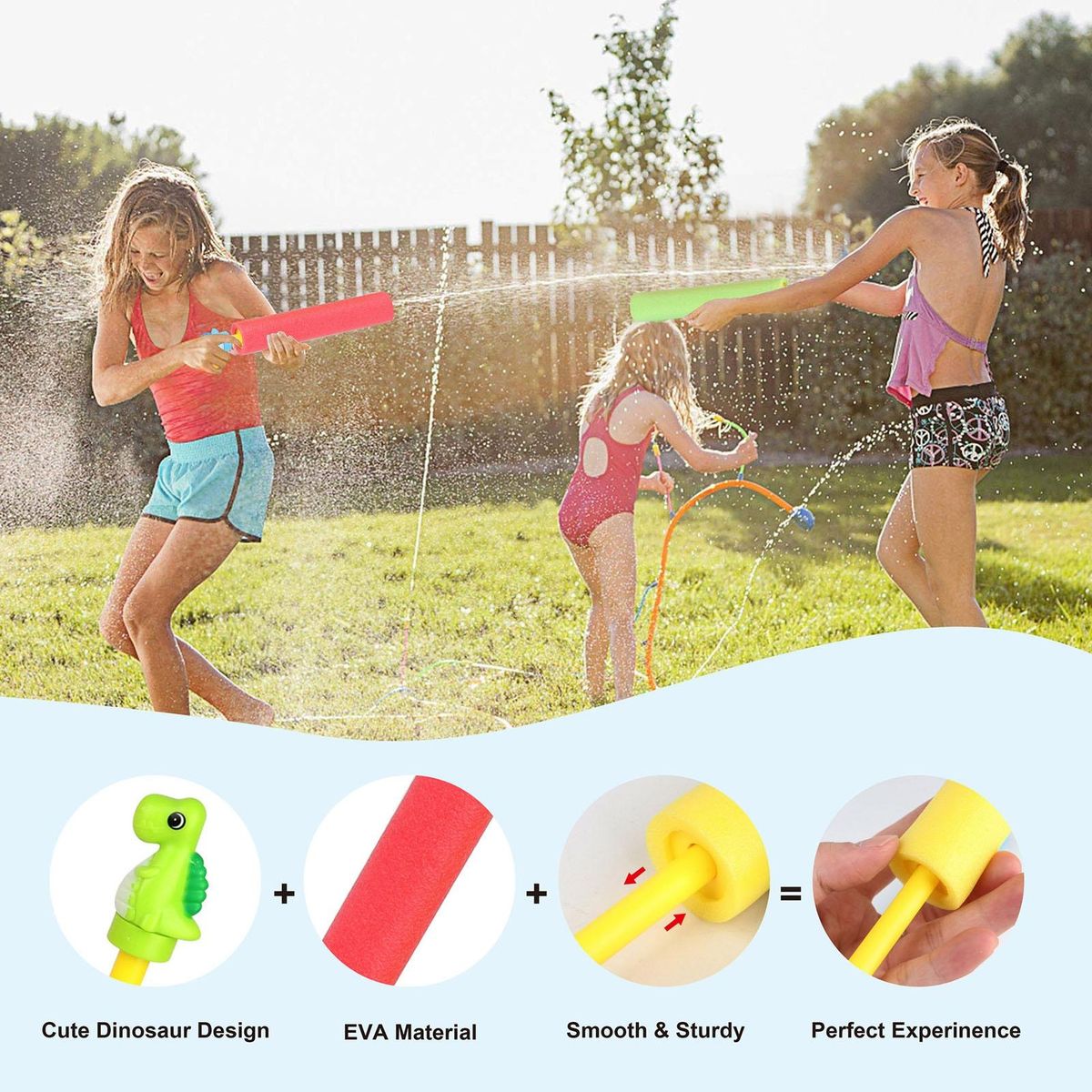 8Pcs Water Toys Pull-out Water Cannons
