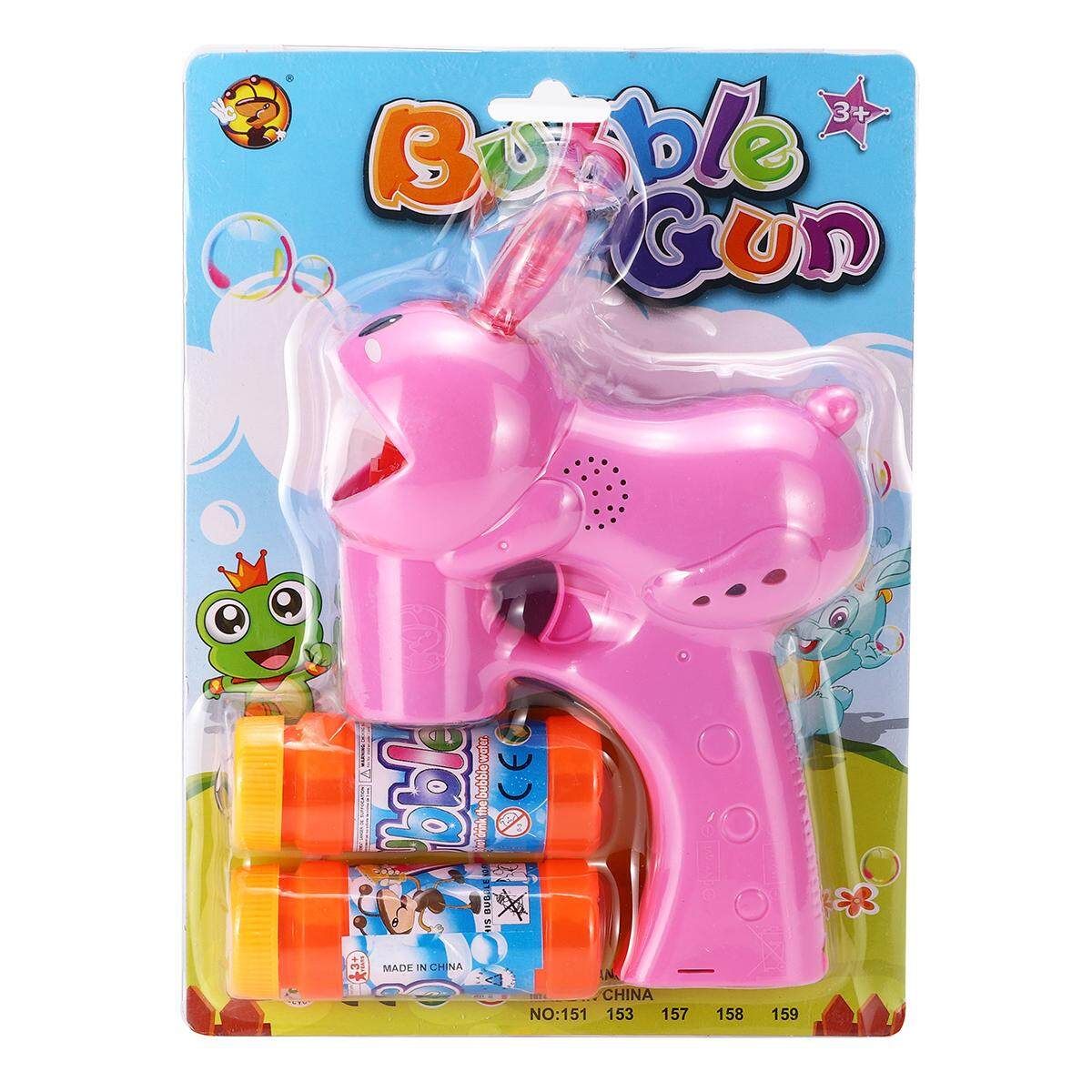Electric Flashing LED Light-Up Bubble Tool Music Machine Outdoor Kids Toy Gift 158 Rabbit (pink)