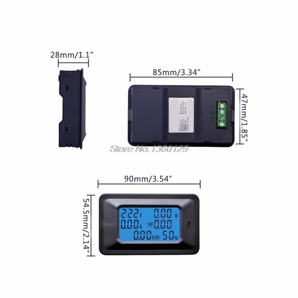 20A/100A AC LCD Digital Panel Power Watt Meter Monitor Voltage KWh Voltmeter Ammeter Tester Tools Wholesale & Drop Ship
