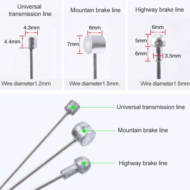 7 In 1 Mushroom Head PVC Brake Cable Tube Set For Road Bike