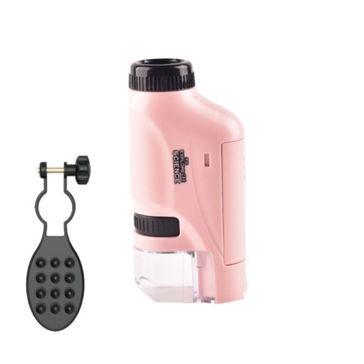 Laboratory Microscope Toys, Colour: Lite + Bracket (Pink)