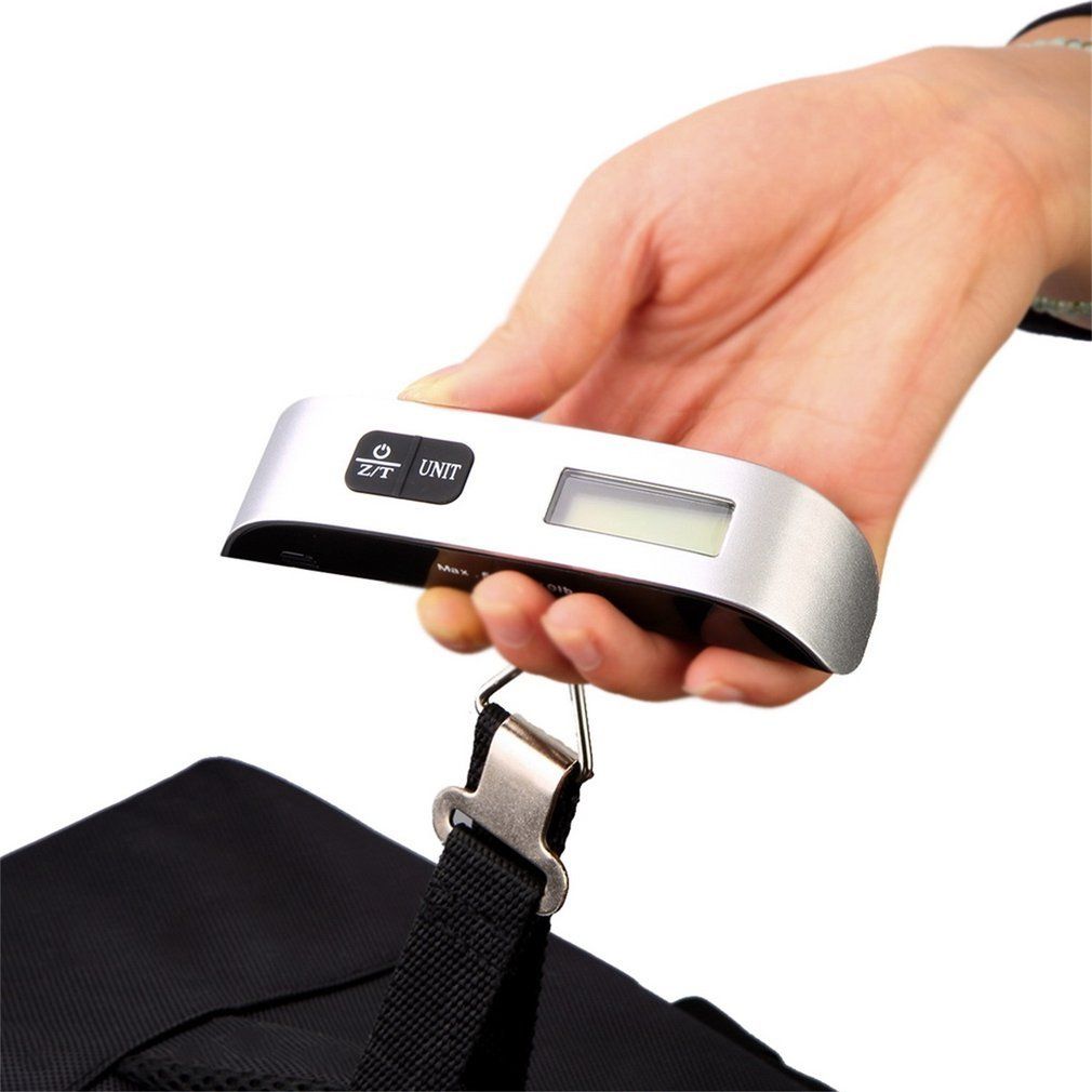 50 Kg / 110 Lb Electronic Digital Portable Luggage Hanging Weight Scale-silver