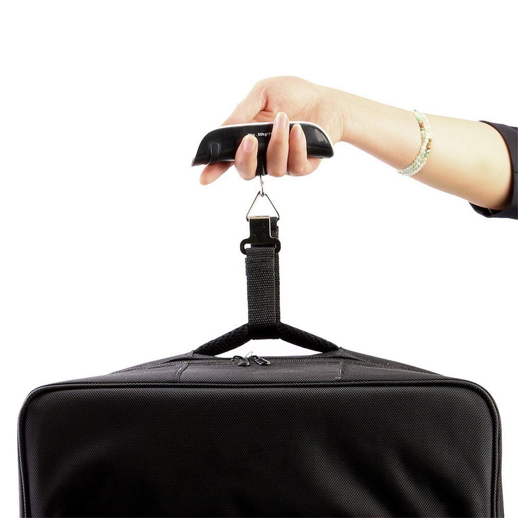50 Kg / 110 Lb Electronic Digital Portable Luggage Hanging Weight Scale-silver