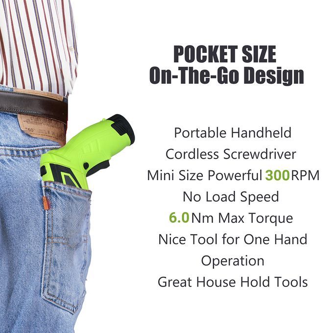 6.0N.m Cordless Electric Screwdriver 2PCS Rechargeable