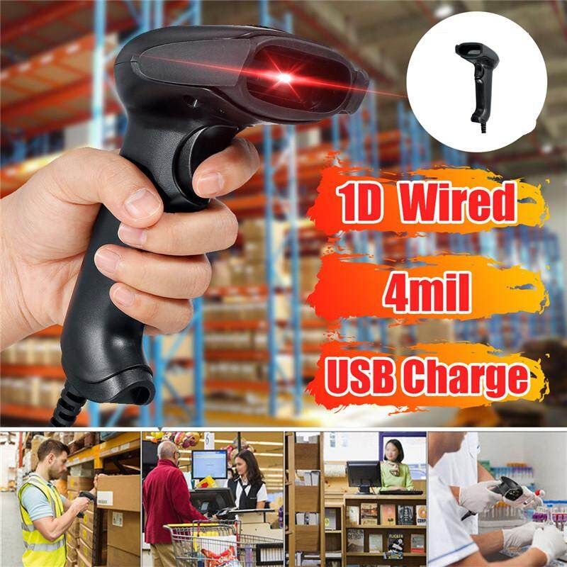 Portable 1D Barcode Scanner Automatic Bar Handheld USB Reader Laser Wired Scan POS 300 Times / Sec For Supermarket