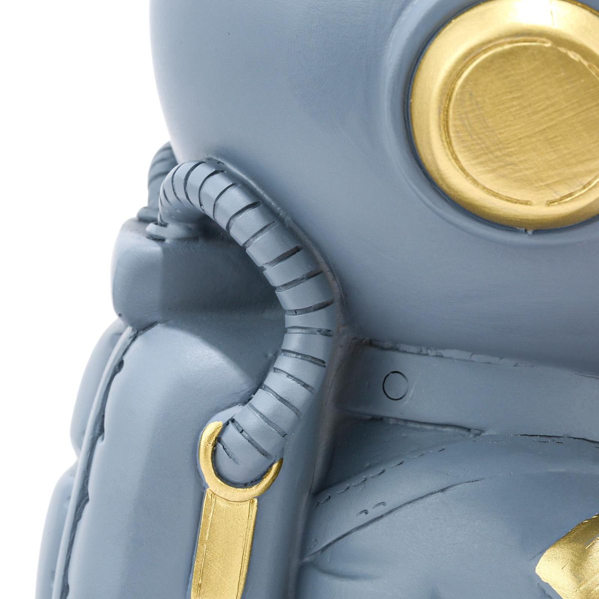 Tomfeel Astronaut Holder Metal Tray Astronaut Sculpture Light Resin Ornament Entrance Cabinet Key, Cosmetics, Trinkets Storage Living Room Desk Decoration Gift White&Gray