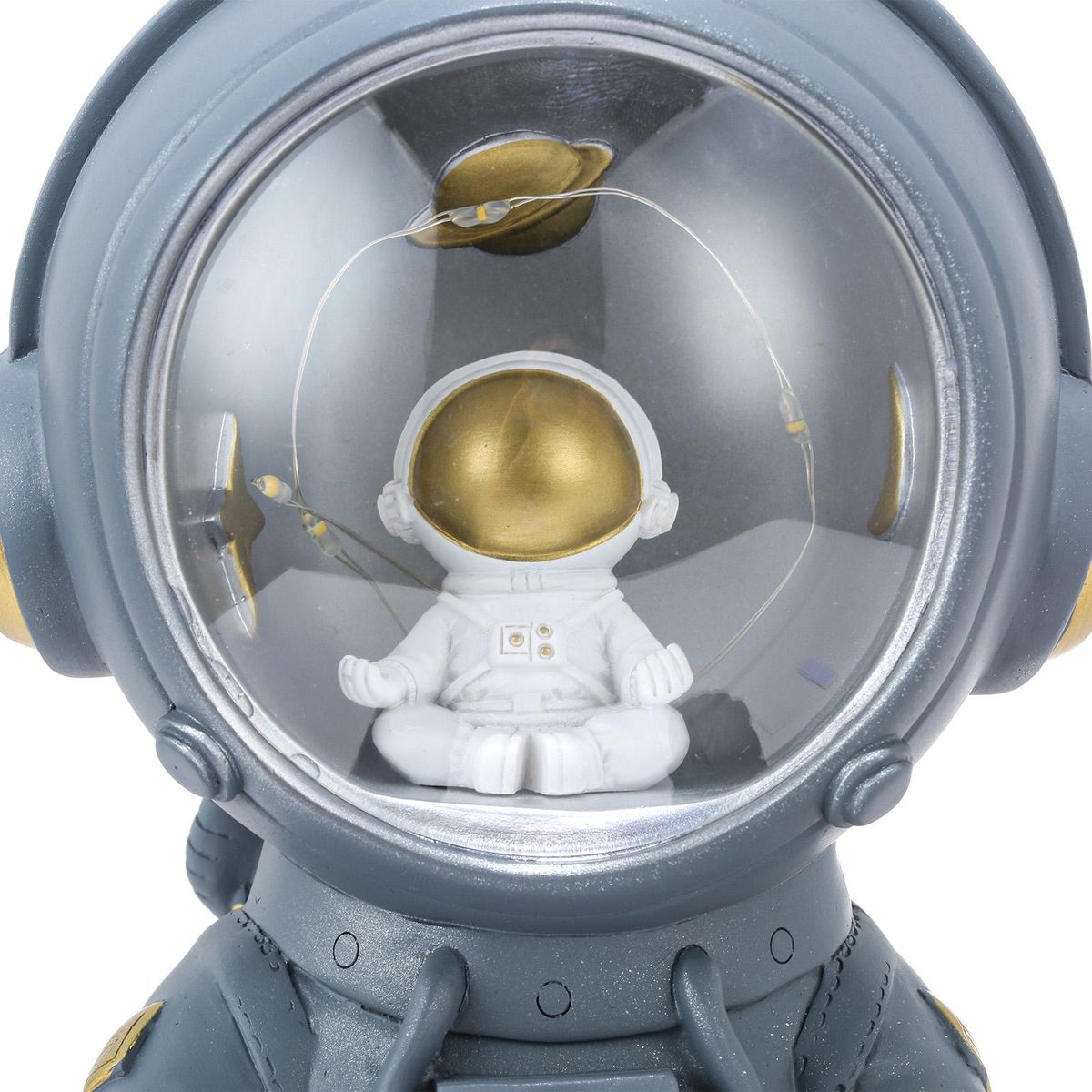 Tomfeel Astronaut Holder Metal Tray Astronaut Sculpture Light Resin Ornament Entrance Cabinet Key, Cosmetics, Trinkets Storage Living Room Desk Decoration Gift White&Gray
