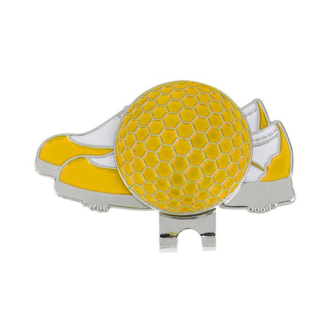 Stainless Steel Golf Ball Marker Magnetic With Hat Clip Golf Yellow