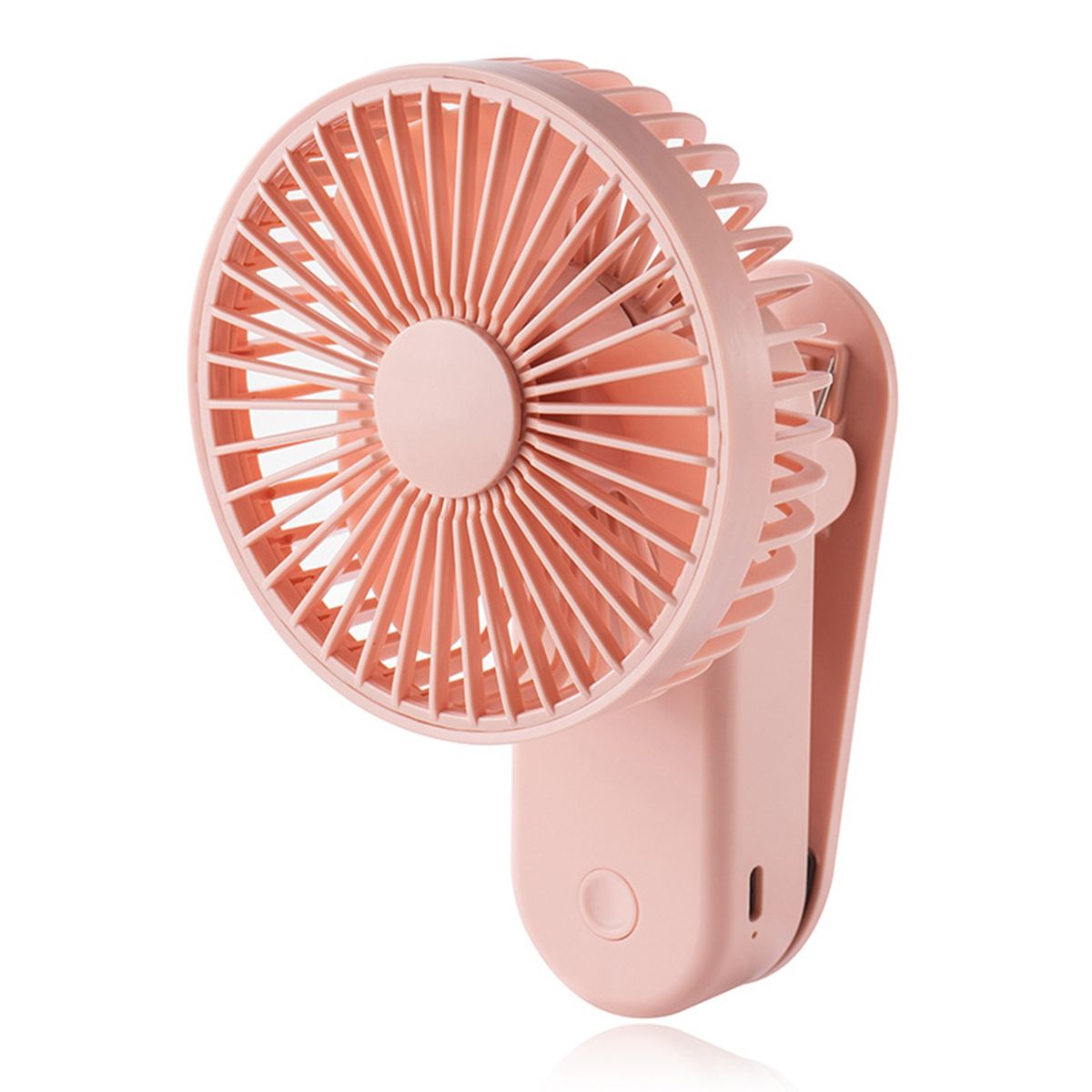 1200mAh Handheld Fan Magnet Base Three Gear Wind Speed-Pink