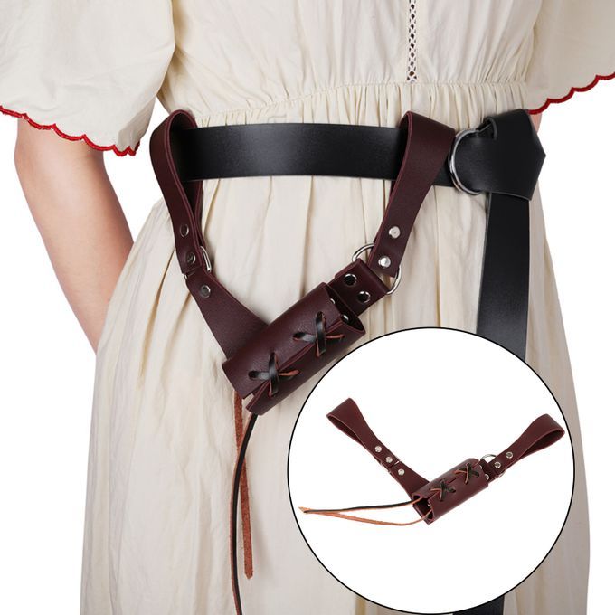 Lgykumeg Hanger Samurai Rapier Belt Bag Brown Left Handed