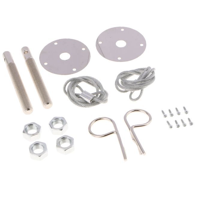 Pair Auto Suv Chrome Plus Flush Hood Latch Pin Racing Engine Lock