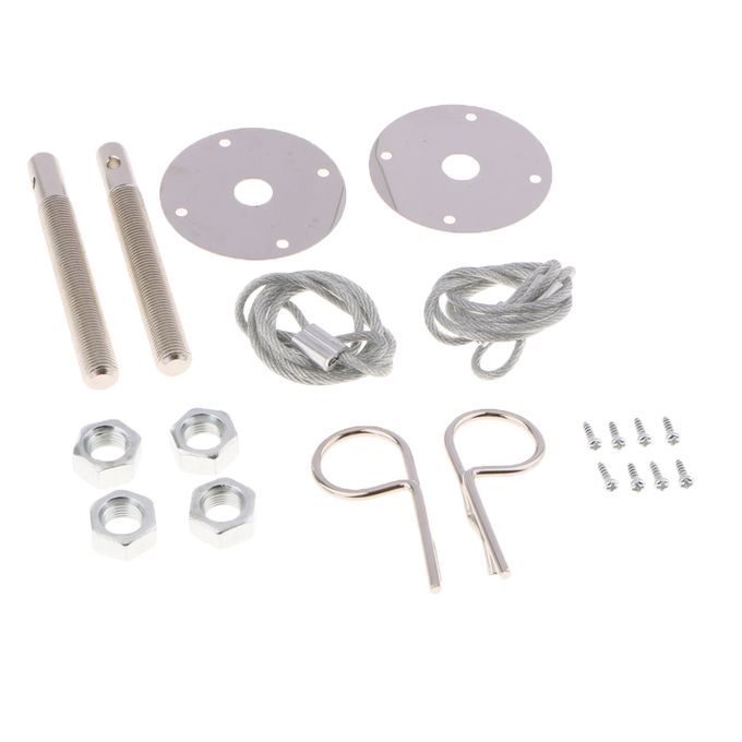 Pair Auto Suv Chrome Plus Flush Hood Latch Pin Racing Engine Lock