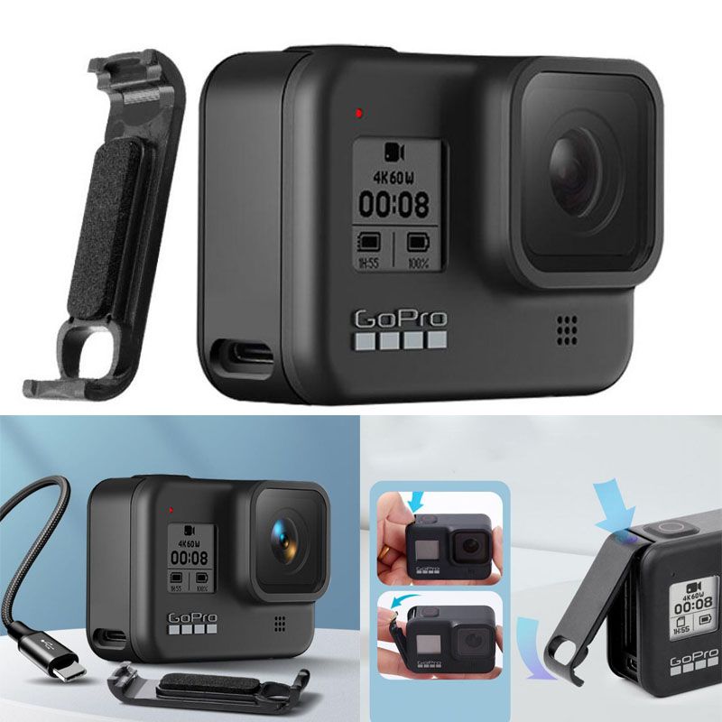 Rechargeable Side Protective Cover Battery Lid For GoPro 89