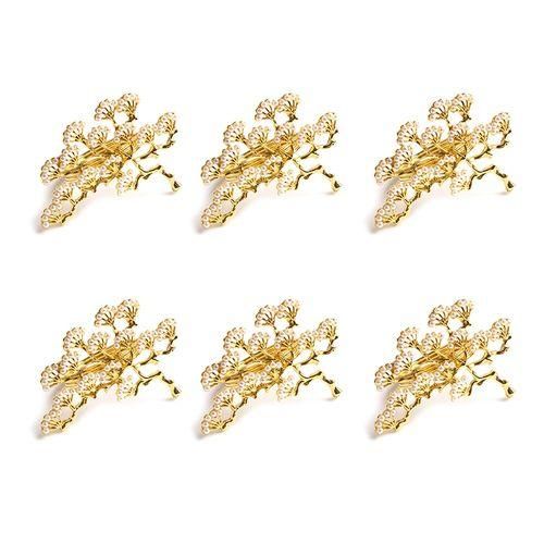 6Pcs/Lot Pea Pine Tree Napkin Buckle Zinc Alloy