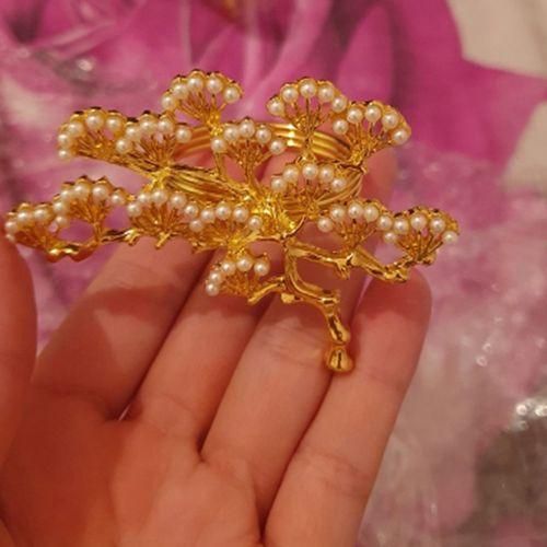 6Pcs/Lot Pea Pine Tree Napkin Buckle Zinc Alloy