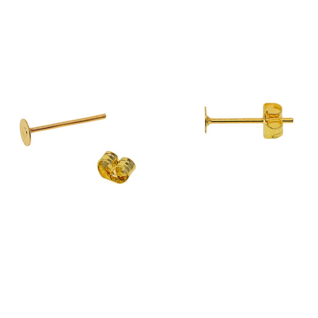 100 Pairs Flat Ear Pin Studs Earring Posts With Back