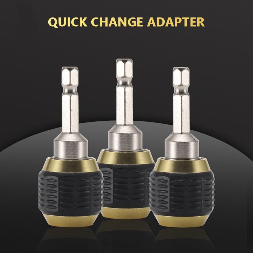 Quick Change Bit Holder 1/4 Inch Hex Shank Drill Bit Extension Chuck Adapter Connector Built-in Spring Quick to Install and Release