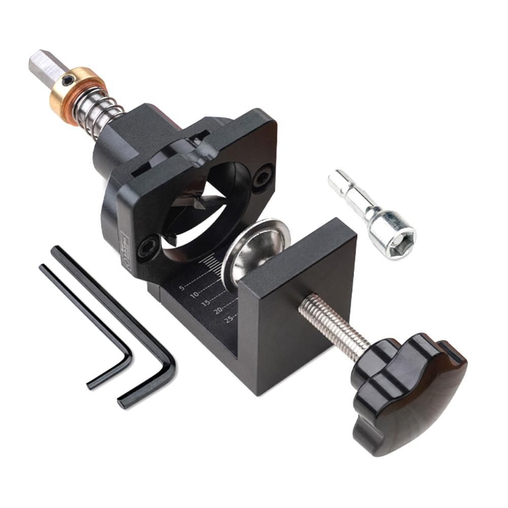 35mm Concealed Hinge Drilling Jig Hole Guide with Screw Clamp Hex Socket Drill Bit for Cabinet Doors Woodworking