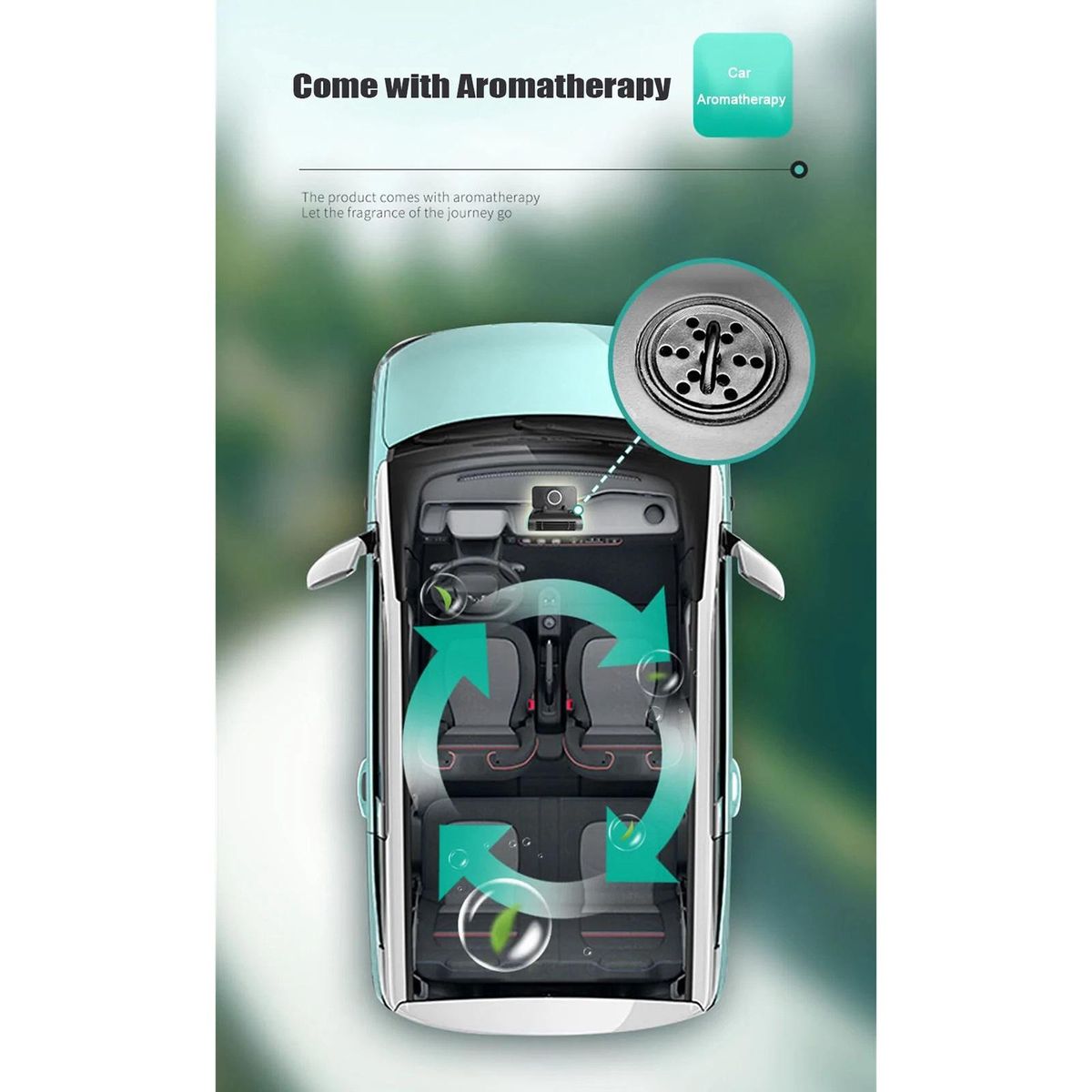4 in 1 Multifunctional Car Cooling Fan Wireless Phone Charger Holder Parking Sign Air Purifier Aromatherapy 12V