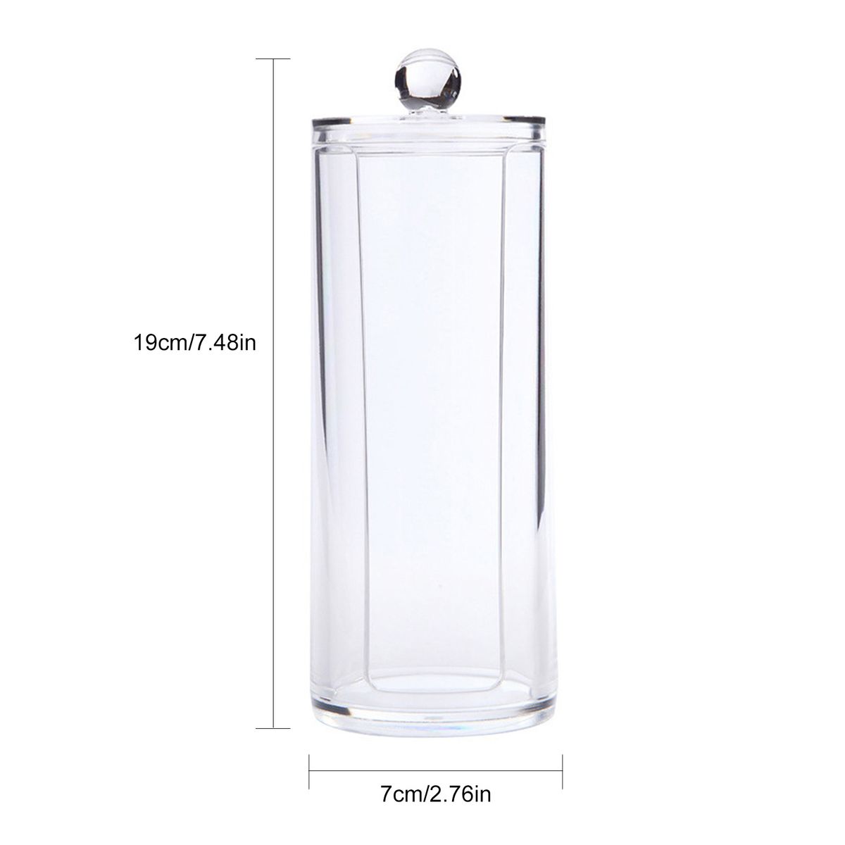 Acrylic Makeup Cotton Pad Holder Dispenser Round Cosmetic