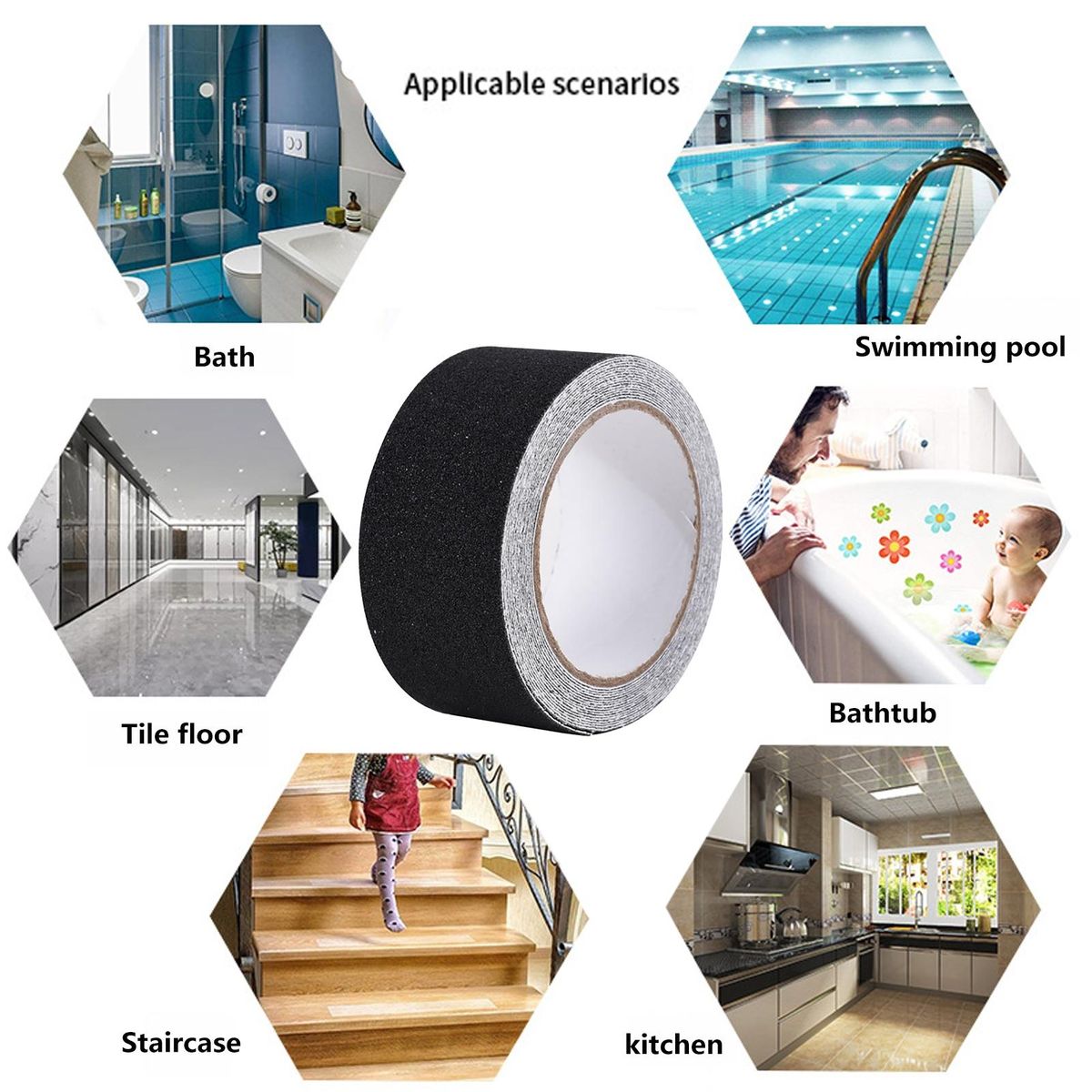 Non-slip Tape for Stairs Grip Non-slip Tape Waterproof Durable High